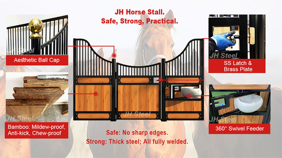 De gemakkelijke Uitgeruste Gegalvaniseerde Omheining Panel 10ft van Paard Stabiele Voorzijden