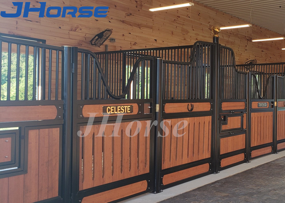 Vooraf gebouwde moderne Europese paardenboxen Bamboo Infill Optioneel