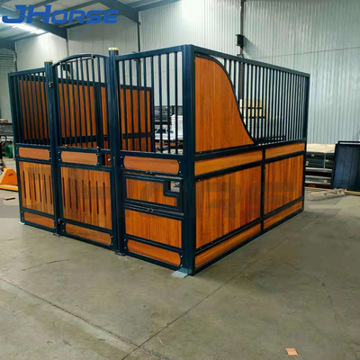 De Omheining Portable van het staallandbouwbedrijf 3.5m Voorzijden van de Schuurbox met Ontwerp van de Teak het Houten Dubbele Deur